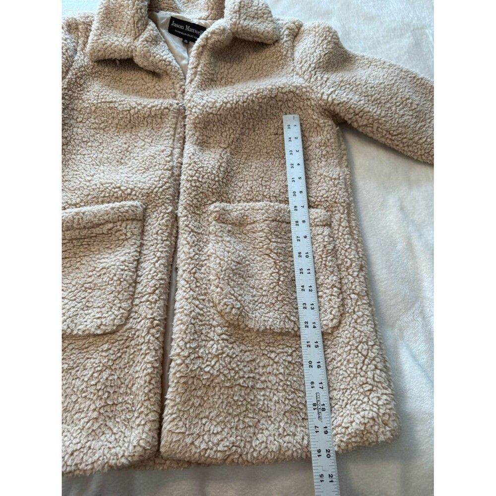 Jason Maxwell Sherpa Lightweight jacket | Size Medium | Tan Cream Clasp closure - Picture 5 of 9